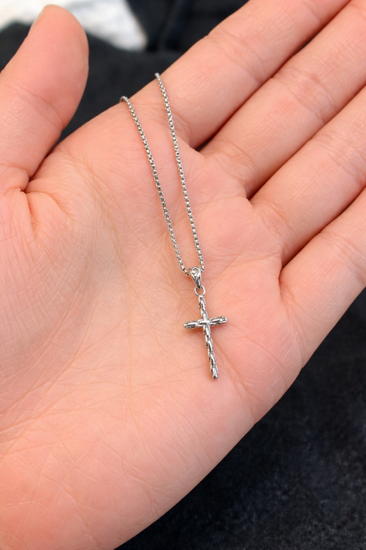 Cross Necklace Silver Men