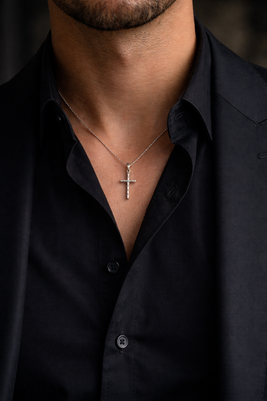 Cross Necklace Silver Men